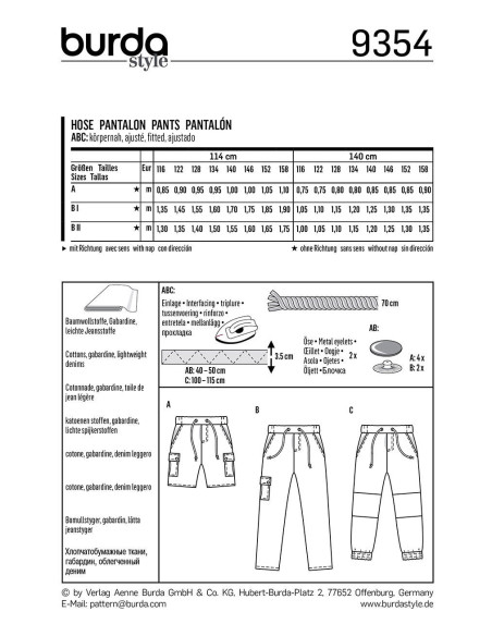 Hosenmuster - Burda 9354
