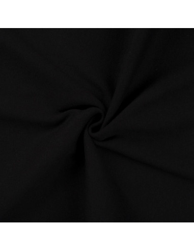 Rippstrick-Jersey-Stoff - Schwarz