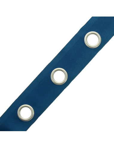 Mattsilberne Ösenbänder - Entenblau