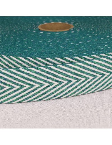 Chevron gemusterter Gurt - Entenblau