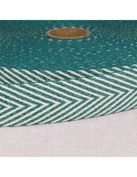 Chevron gemusterter Gurt - Entenblau