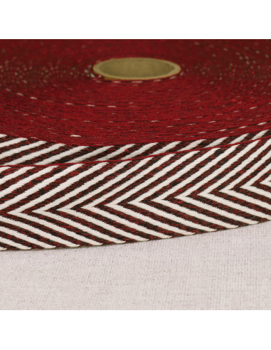 Chevron gemusterter Gurt - Bordeaux