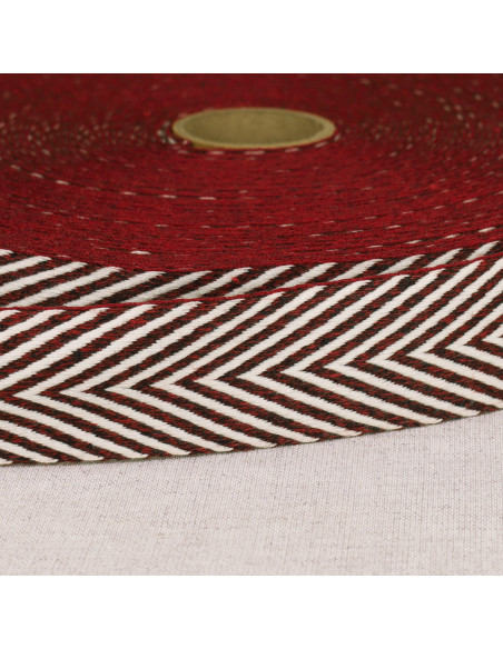 Chevron gemusterter Gurt - Bordeaux