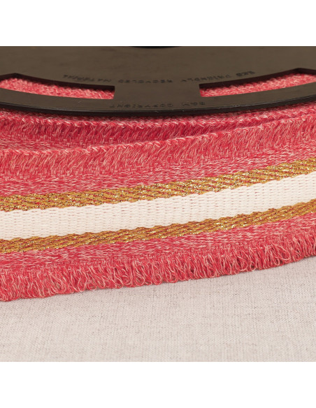 Lurex-Fransenband - Rot