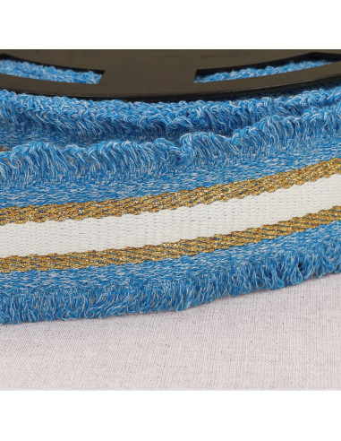Lurex-Fransenband - Blau