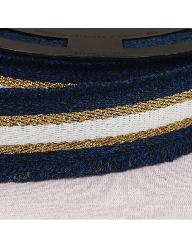 Lurex-Fransenband - Marineblau