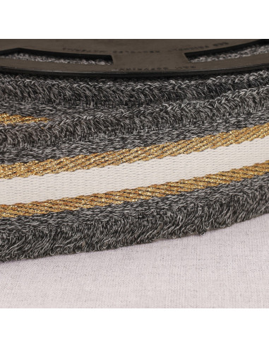 Lurex-Fransenband - Grau