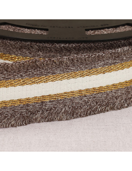 Lurex-Fransenband - Braun