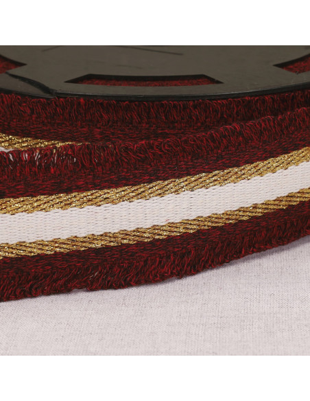 Lurex-Fransenband - Bordeaux