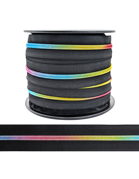Nylonverschluss 5 mm Lurex - Regenbogen