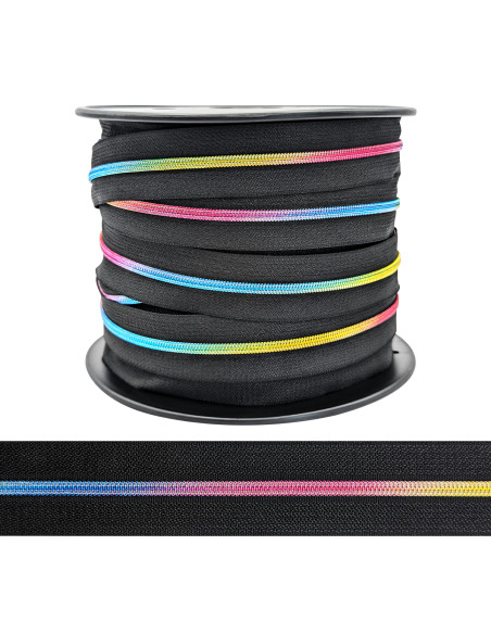 Nylonverschluss 5 mm Lurex - Regenbogen