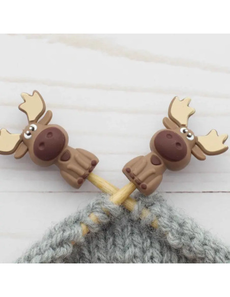 Maschenstopper für Stricknadeln - Kleine Elche
