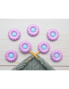 Maschenstopper für Stricknadeln - Violette Margerite 2