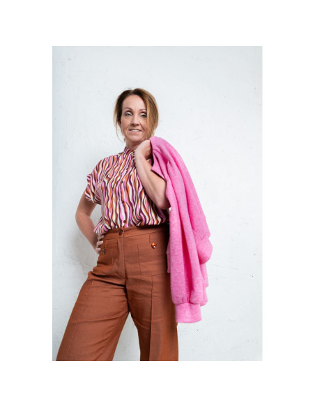 Stretch-Denim-Stoff - Weiß