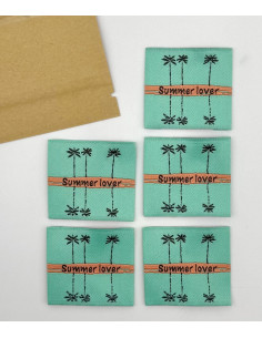 Satz von 5 gewebten Aufnähern zum Annähen Summer love 2