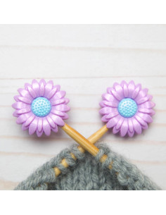 Maschenstopper für Stricknadeln - Violette Margerite