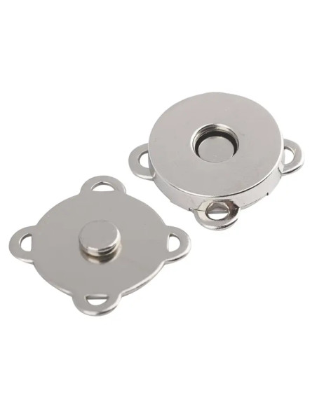 Magnetische Druckknöpfe 18 mm zum Annähen - Silber