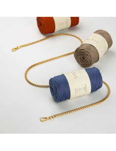 Metallkettentasche mit Kastenmuster - Gold