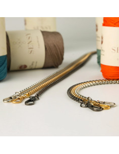 Metallkettentasche mit Kastenmuster - Gold 2