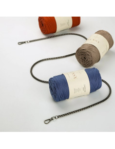 Metallkettentasche mit Box-Muster - Schwarz