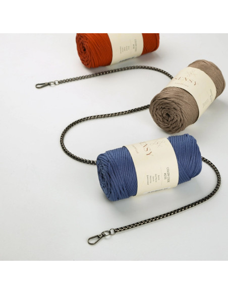 Metallkettentasche mit Box-Muster - Schwarz