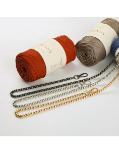 Metallkettentasche mit Box-Muster - Schwarz 2