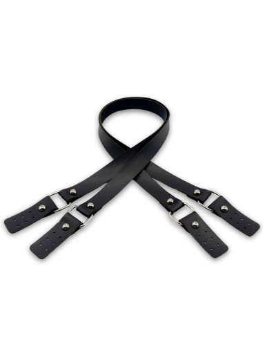 Taschenträger mit Schnalle aus Kunstleder - Schwarz