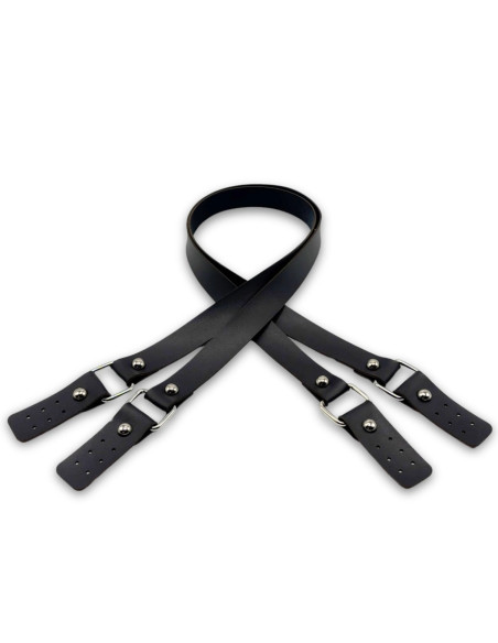 Taschenträger mit Schnalle aus Kunstleder - Schwarz