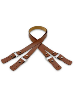 Taschenträger mit Schnallen aus Kunstleder - Tabak