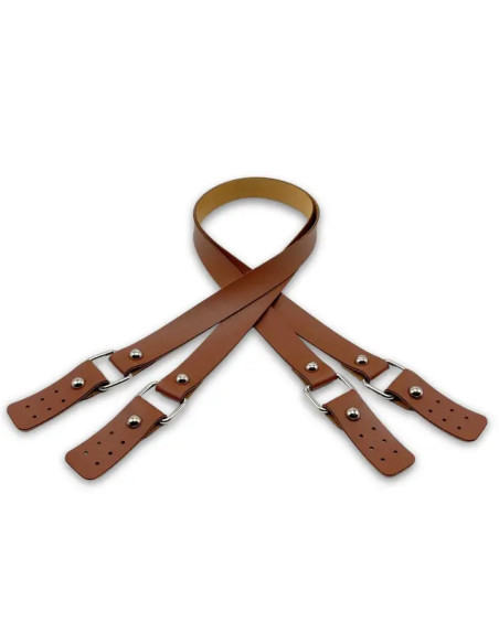 Taschenträger mit Schnallen aus Kunstleder - Tabak