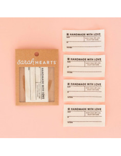 Set von 4 gewebten Etiketten - Handmade with love 2