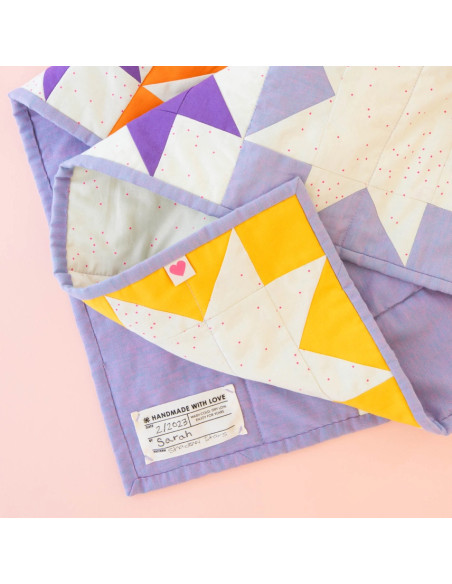 Lot de 4 étiquettes tissées - Handmade with love