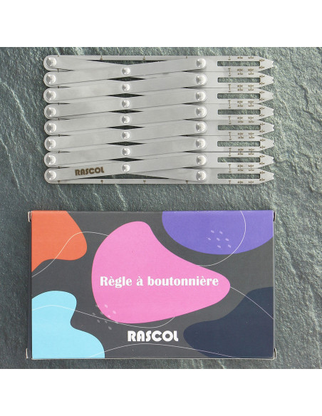 Premium-Metallknopflochmaßstab Rascol