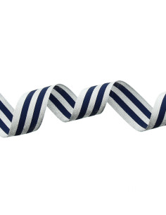 Metallische Galonstreifen - Marineblau und Silber