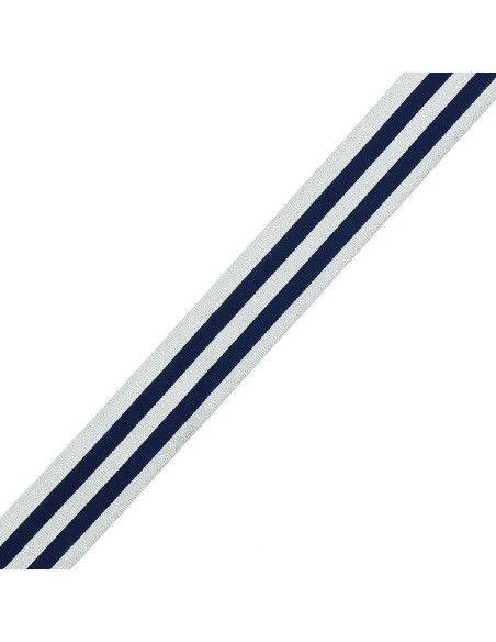 Metallische Galonstreifen - Marineblau und Silber