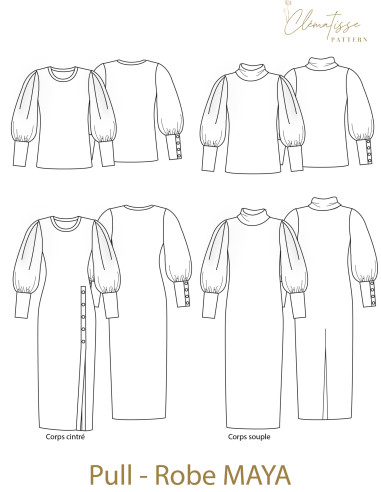 Maya Pullover-Kleid Schnittmuster - Clématisse Pattern