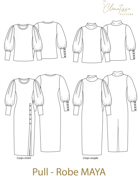 Maya Pullover-Kleid Schnittmuster - Clématisse Pattern