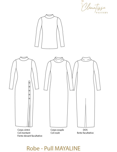 Mayaline Pullover-Kleid Schnittmuster - Clématisse Pattern