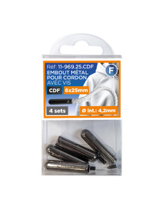 Set mit 6 Metallkappen für Schnüre mit Schraube - Gewehrlauf