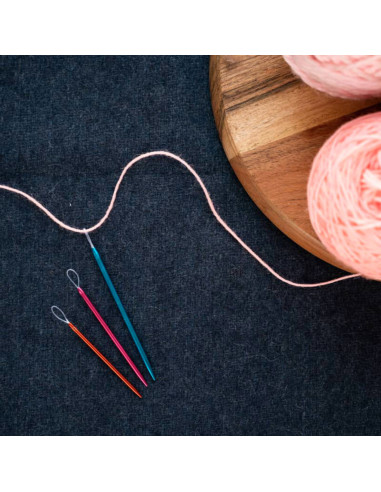 Aluminium-Stricknadeln mit Nylon-Schlaufe