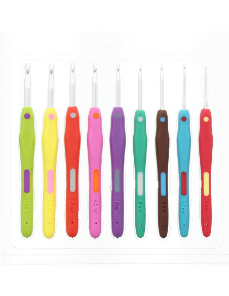 Set mit 9 ergonomischen Häkelnadeln von Rascol