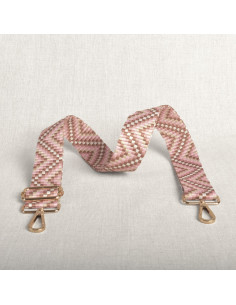 Zickzack-Taschengurt mit Karabinern - Rosa