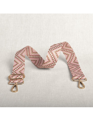 Zickzack-Taschengurt mit Karabinern - Rosa
