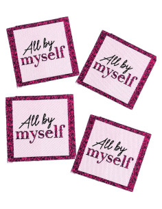 Set von 4 Aufnäh-Etiketten - All by myself