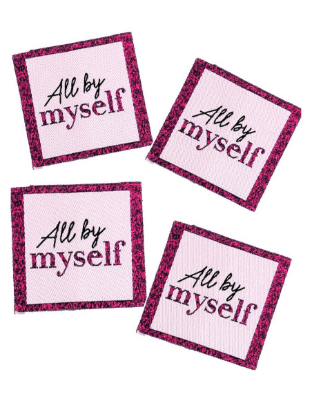 Set von 4 Aufnäh-Etiketten - All by myself