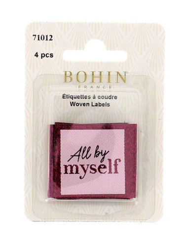Set von 4 Aufnäh-Etiketten - All by myself