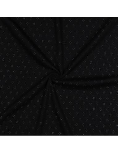 Punktstrick-Jersey-Stoff - Schwarz