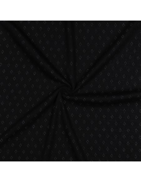 Punktstrick-Jersey-Stoff - Schwarz