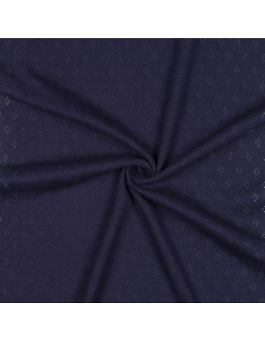 Punktstrick-Jersey-Stoff - Marineblau