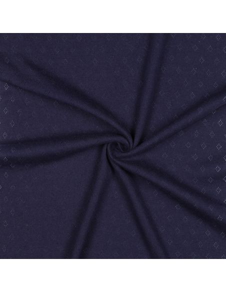 Punktstrick-Jersey-Stoff - Marineblau